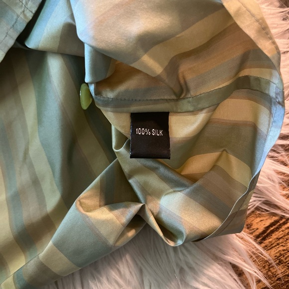 Linda Allard Ellen Tracy silk striped Corp core comfort career shirt - Picture 7 of 12